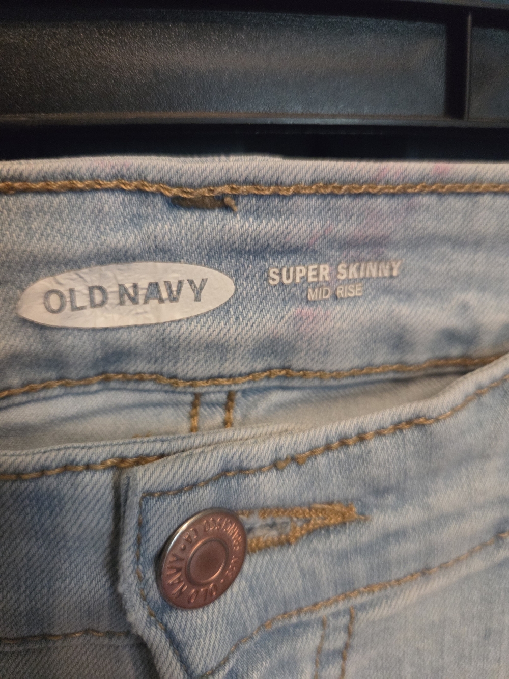 Old Navy Super Skinny Mid Rise Light Blue Jeans